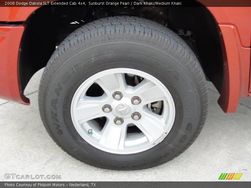 Sunburst Orange Pearl / Dark Khaki/Medium Khaki 2008 Dodge Dakota SLT Extended Cab 4x4