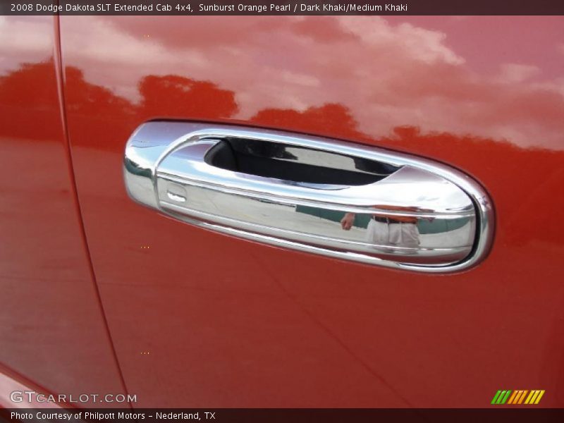 Sunburst Orange Pearl / Dark Khaki/Medium Khaki 2008 Dodge Dakota SLT Extended Cab 4x4