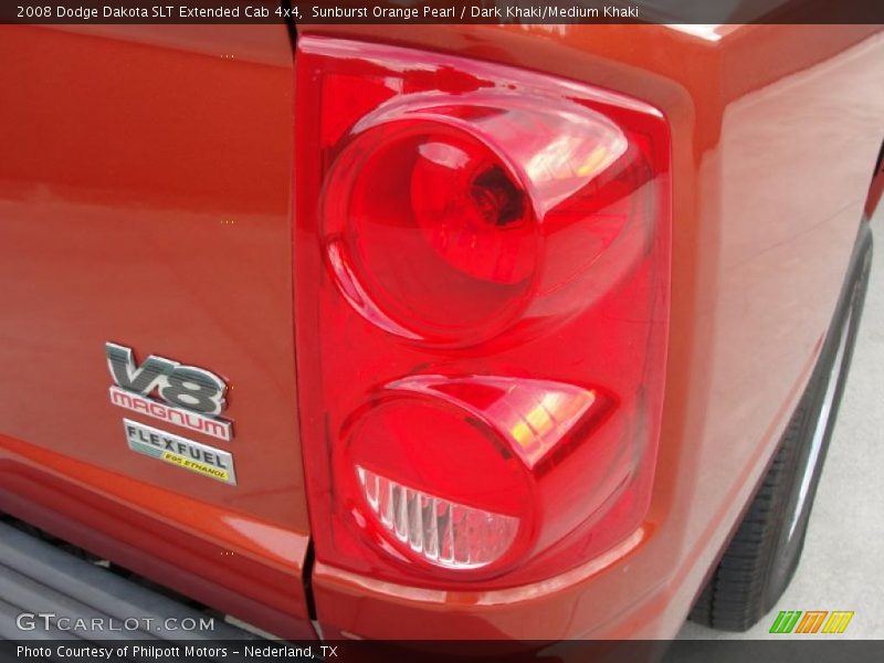 Sunburst Orange Pearl / Dark Khaki/Medium Khaki 2008 Dodge Dakota SLT Extended Cab 4x4