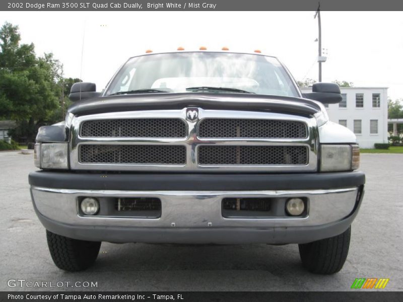 Bright White / Mist Gray 2002 Dodge Ram 3500 SLT Quad Cab Dually