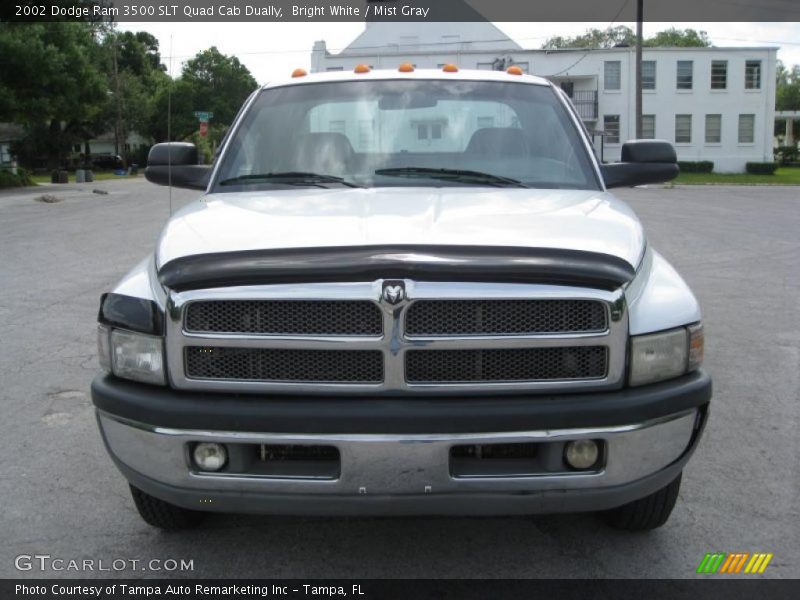 Bright White / Mist Gray 2002 Dodge Ram 3500 SLT Quad Cab Dually