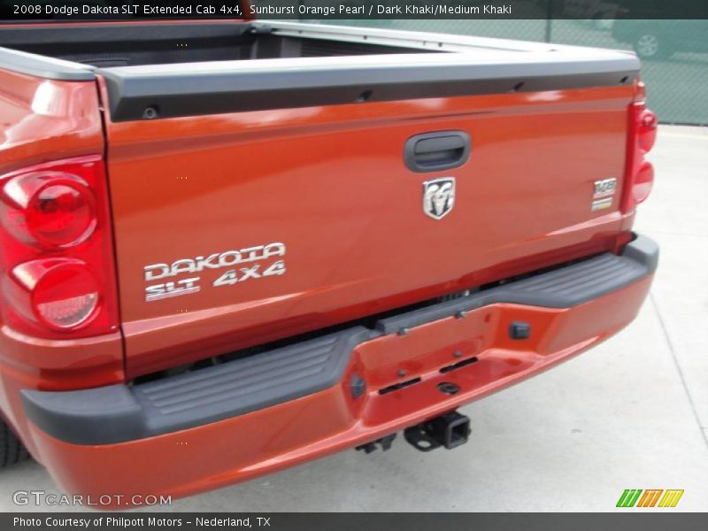 Sunburst Orange Pearl / Dark Khaki/Medium Khaki 2008 Dodge Dakota SLT Extended Cab 4x4
