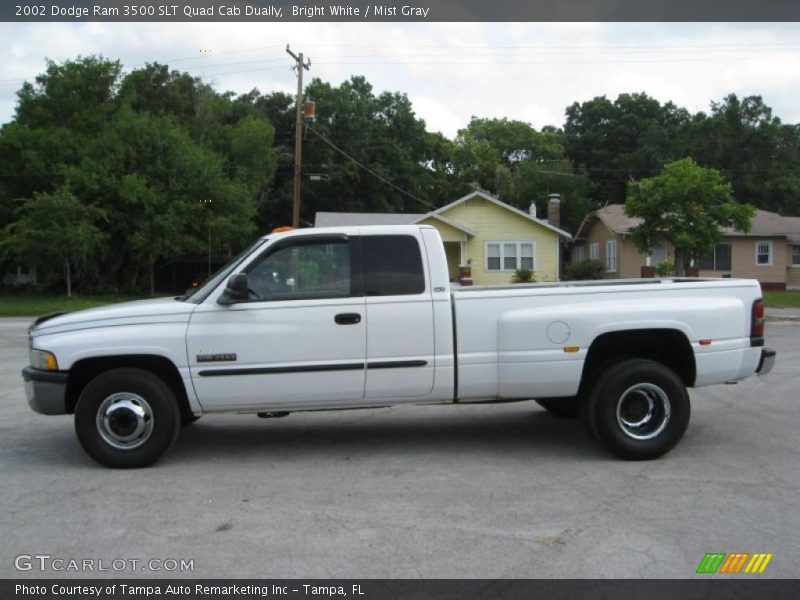 Bright White / Mist Gray 2002 Dodge Ram 3500 SLT Quad Cab Dually