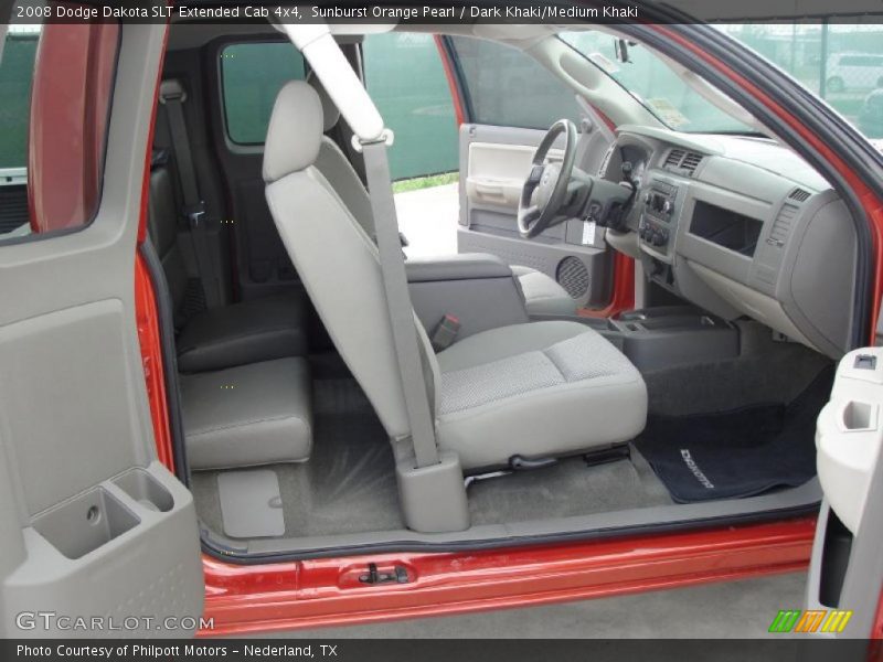 Sunburst Orange Pearl / Dark Khaki/Medium Khaki 2008 Dodge Dakota SLT Extended Cab 4x4