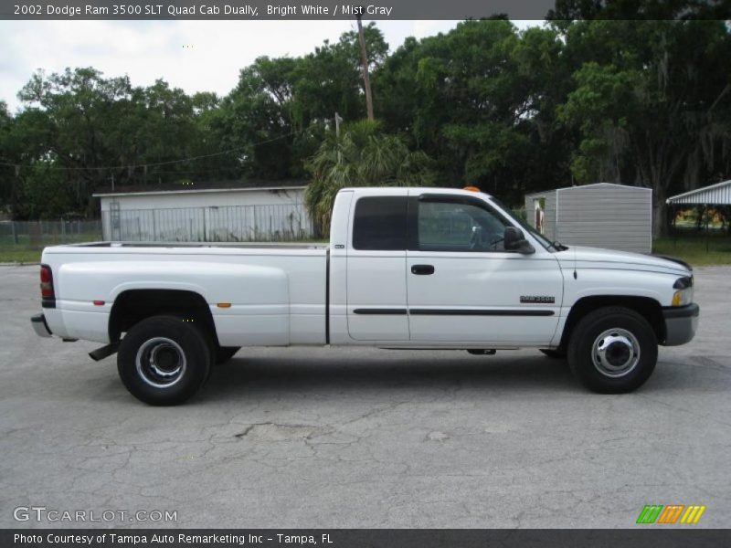 Bright White / Mist Gray 2002 Dodge Ram 3500 SLT Quad Cab Dually