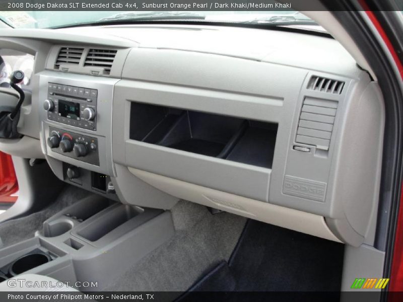 Sunburst Orange Pearl / Dark Khaki/Medium Khaki 2008 Dodge Dakota SLT Extended Cab 4x4