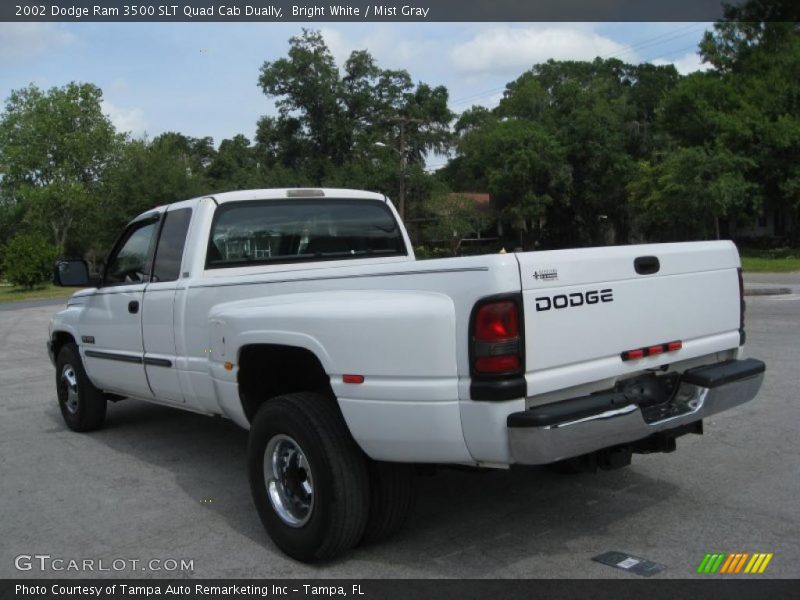 Bright White / Mist Gray 2002 Dodge Ram 3500 SLT Quad Cab Dually