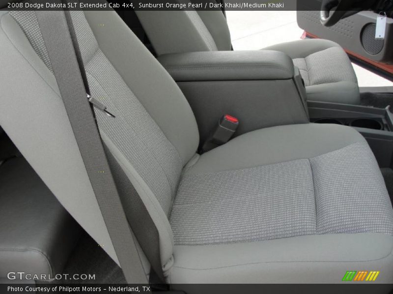 Sunburst Orange Pearl / Dark Khaki/Medium Khaki 2008 Dodge Dakota SLT Extended Cab 4x4