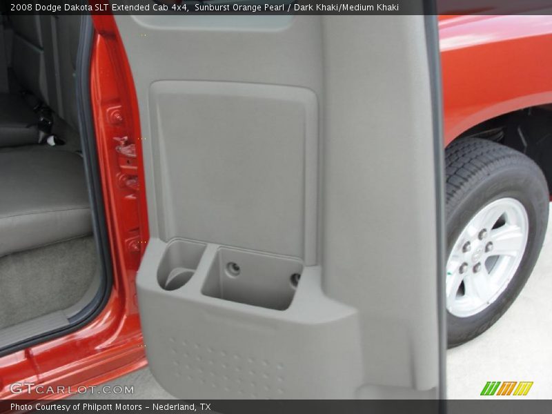Sunburst Orange Pearl / Dark Khaki/Medium Khaki 2008 Dodge Dakota SLT Extended Cab 4x4