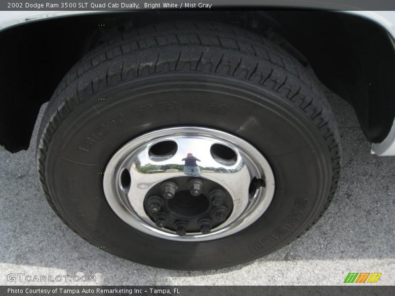 Bright White / Mist Gray 2002 Dodge Ram 3500 SLT Quad Cab Dually