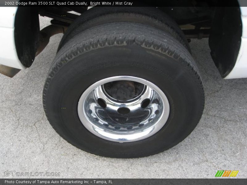 Bright White / Mist Gray 2002 Dodge Ram 3500 SLT Quad Cab Dually