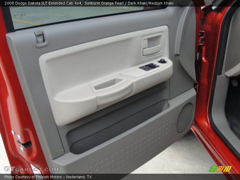 Sunburst Orange Pearl / Dark Khaki/Medium Khaki 2008 Dodge Dakota SLT Extended Cab 4x4