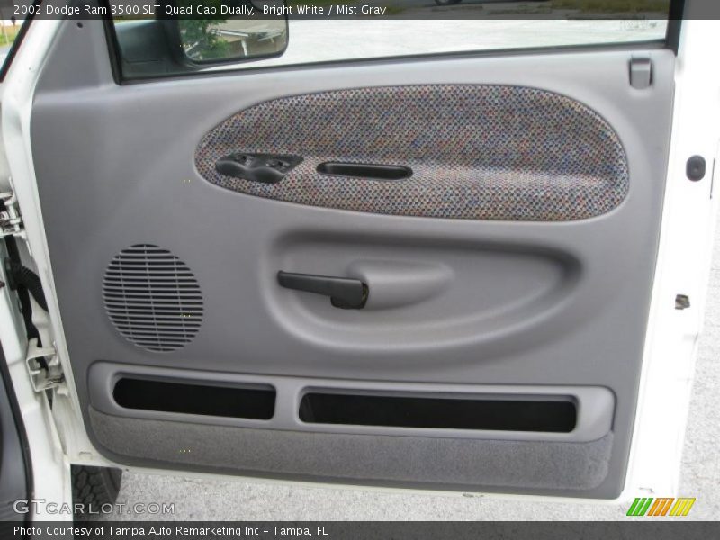 Bright White / Mist Gray 2002 Dodge Ram 3500 SLT Quad Cab Dually