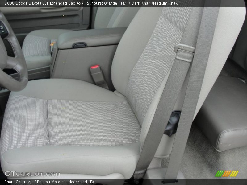 Sunburst Orange Pearl / Dark Khaki/Medium Khaki 2008 Dodge Dakota SLT Extended Cab 4x4