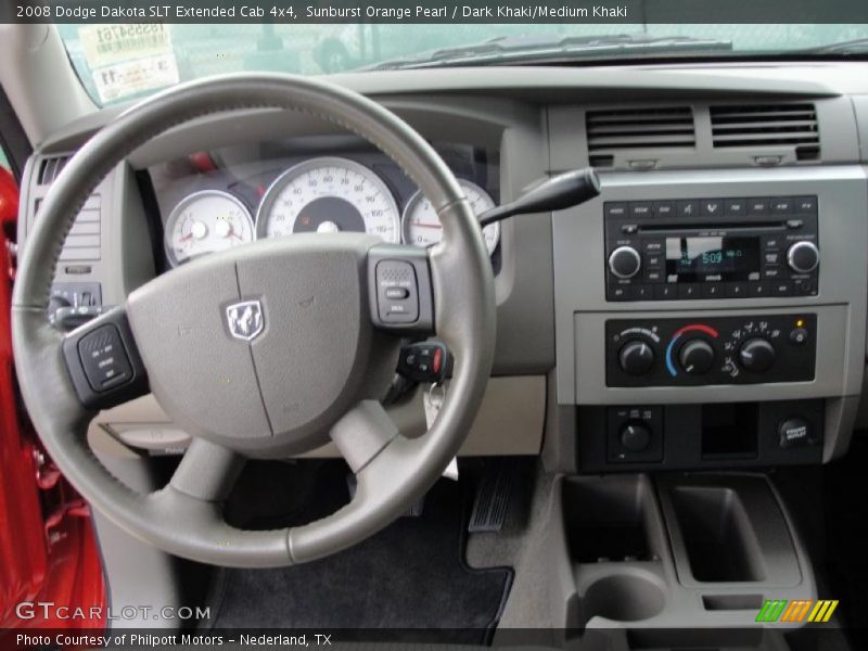 Sunburst Orange Pearl / Dark Khaki/Medium Khaki 2008 Dodge Dakota SLT Extended Cab 4x4