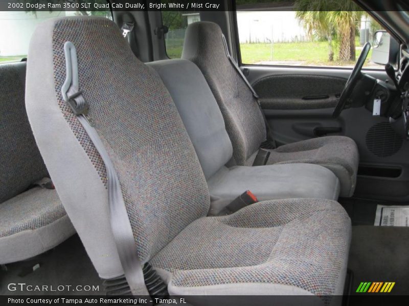 Bright White / Mist Gray 2002 Dodge Ram 3500 SLT Quad Cab Dually