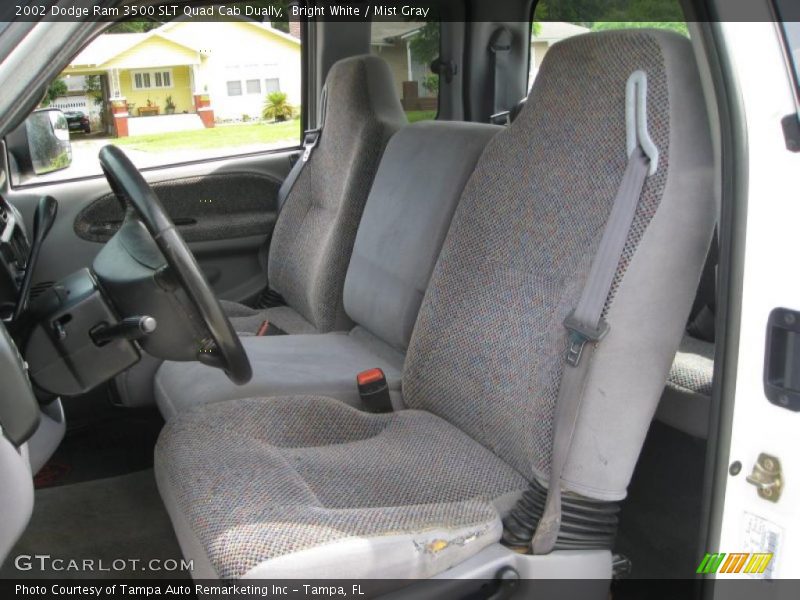 Bright White / Mist Gray 2002 Dodge Ram 3500 SLT Quad Cab Dually