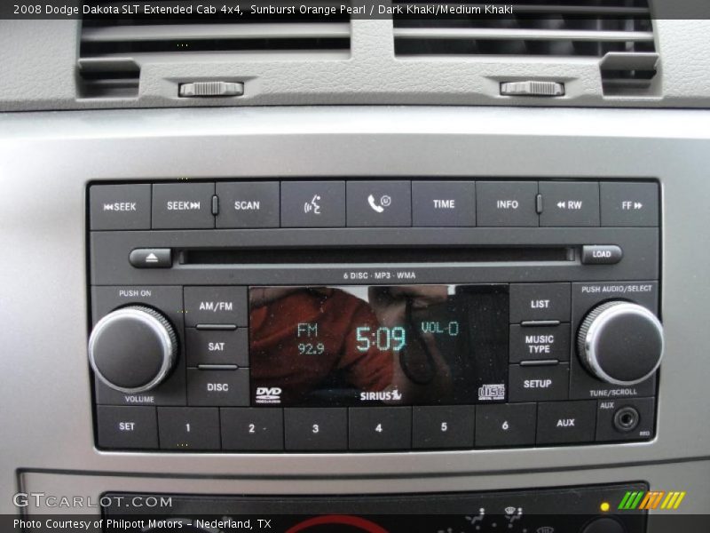 Sunburst Orange Pearl / Dark Khaki/Medium Khaki 2008 Dodge Dakota SLT Extended Cab 4x4