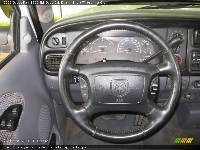 Bright White / Mist Gray 2002 Dodge Ram 3500 SLT Quad Cab Dually