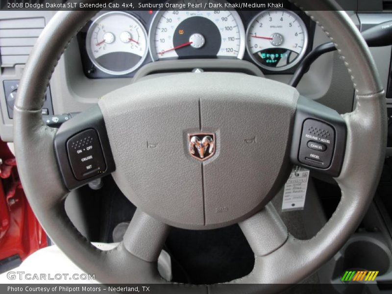Sunburst Orange Pearl / Dark Khaki/Medium Khaki 2008 Dodge Dakota SLT Extended Cab 4x4