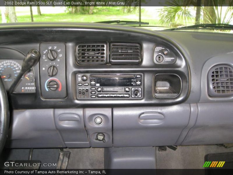 Bright White / Mist Gray 2002 Dodge Ram 3500 SLT Quad Cab Dually