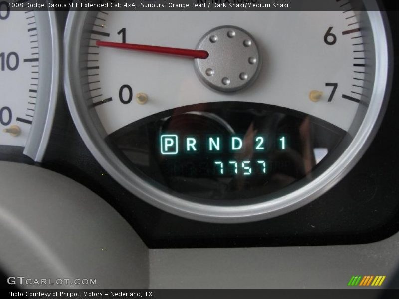Sunburst Orange Pearl / Dark Khaki/Medium Khaki 2008 Dodge Dakota SLT Extended Cab 4x4