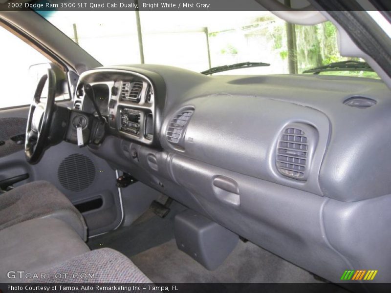 Bright White / Mist Gray 2002 Dodge Ram 3500 SLT Quad Cab Dually