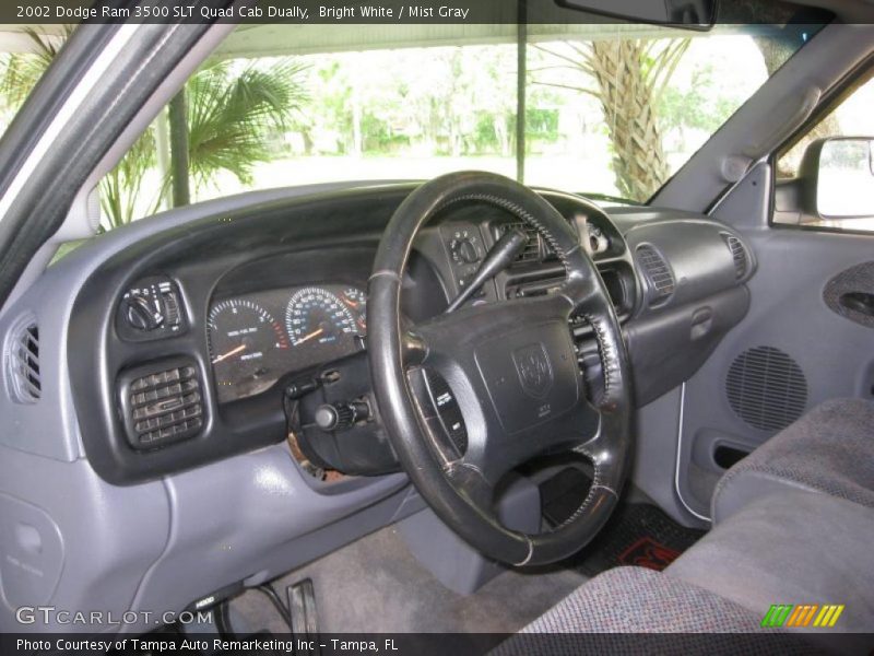 Bright White / Mist Gray 2002 Dodge Ram 3500 SLT Quad Cab Dually