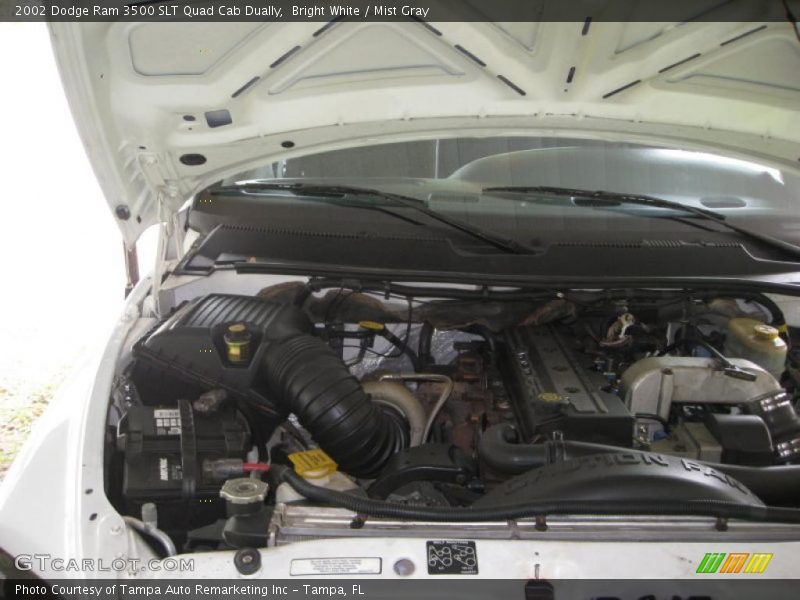 Bright White / Mist Gray 2002 Dodge Ram 3500 SLT Quad Cab Dually