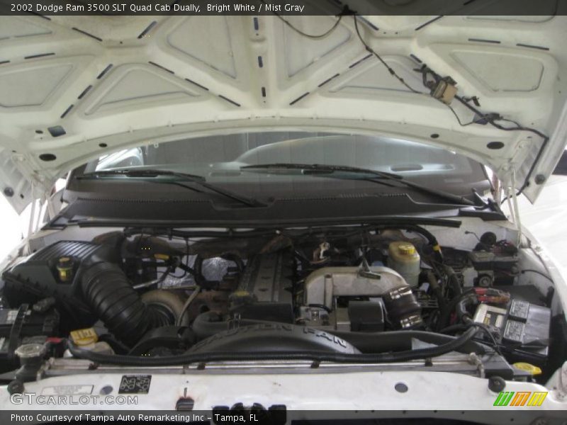 Bright White / Mist Gray 2002 Dodge Ram 3500 SLT Quad Cab Dually