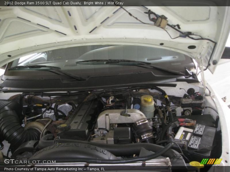 Bright White / Mist Gray 2002 Dodge Ram 3500 SLT Quad Cab Dually