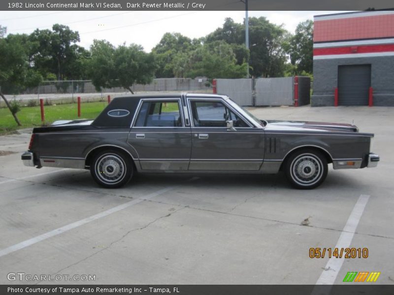 Dark Pewter Metallic / Grey 1982 Lincoln Continental Mark VI Sedan