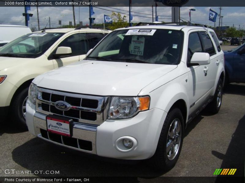 Oxford White / Charcoal 2008 Ford Escape Limited
