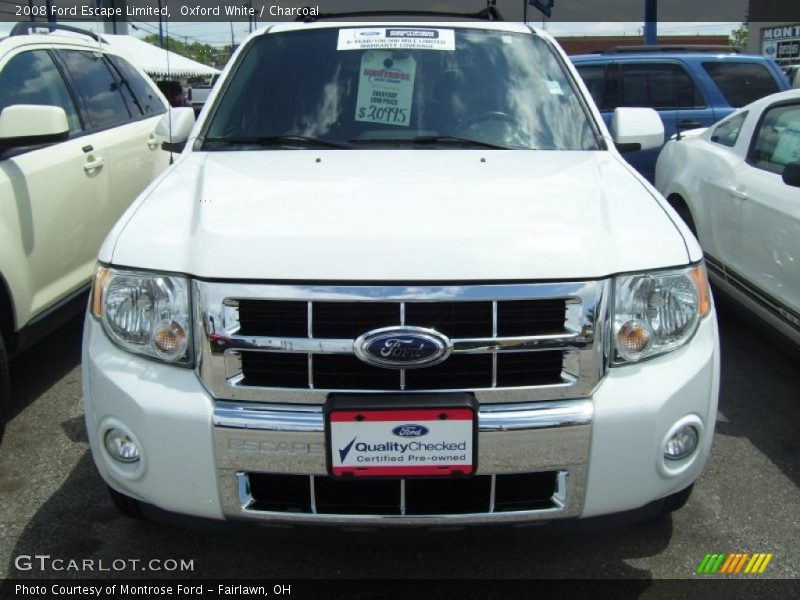 Oxford White / Charcoal 2008 Ford Escape Limited