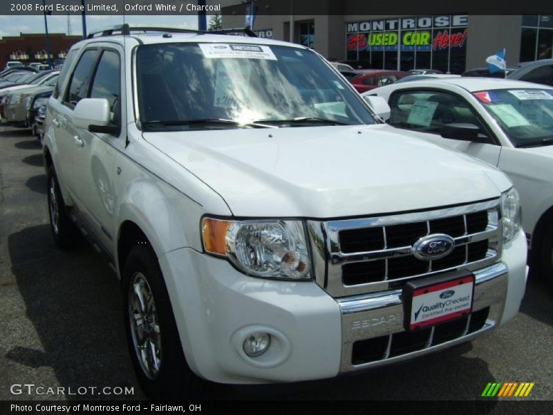 Oxford White / Charcoal 2008 Ford Escape Limited