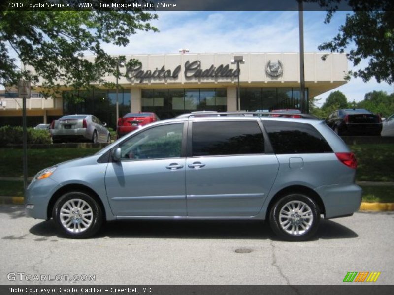 Blue Mirage Metallic / Stone 2010 Toyota Sienna XLE AWD