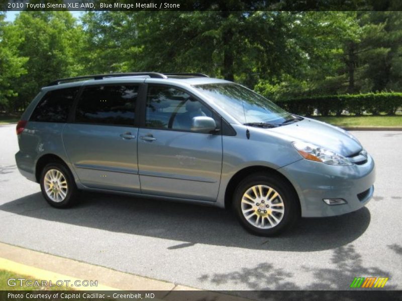 Blue Mirage Metallic / Stone 2010 Toyota Sienna XLE AWD