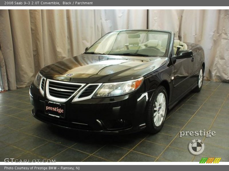 Black / Parchment 2008 Saab 9-3 2.0T Convertible
