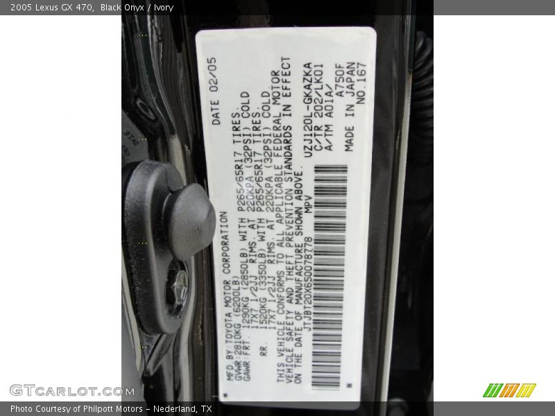 Black Onyx / Ivory 2005 Lexus GX 470