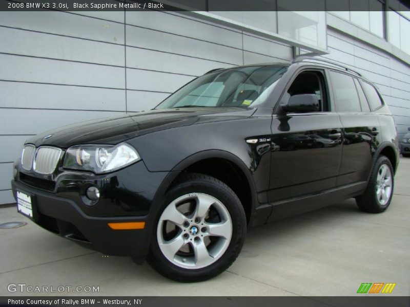Black Sapphire Metallic / Black 2008 BMW X3 3.0si