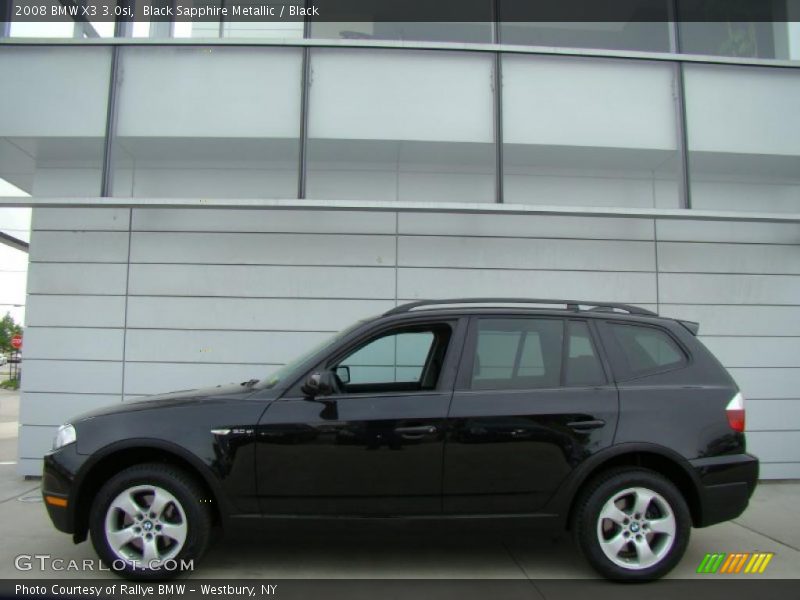 Black Sapphire Metallic / Black 2008 BMW X3 3.0si