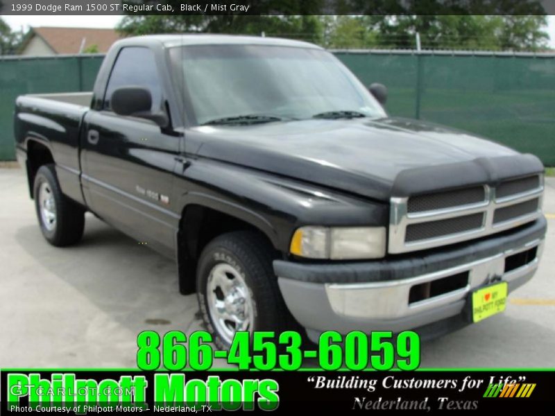 Black / Mist Gray 1999 Dodge Ram 1500 ST Regular Cab