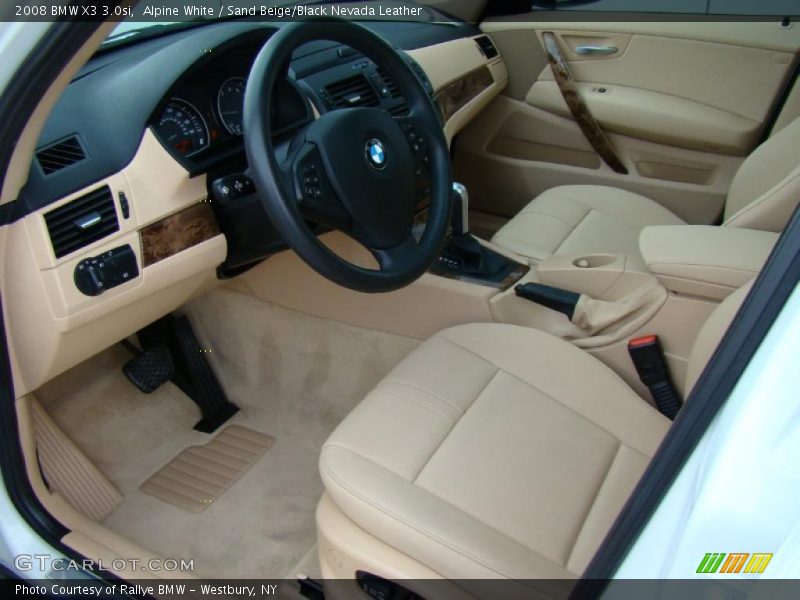 Alpine White / Sand Beige/Black Nevada Leather 2008 BMW X3 3.0si