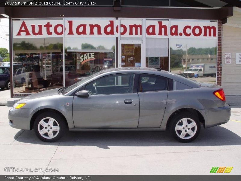 Storm Gray / Black 2007 Saturn ION 2 Quad Coupe