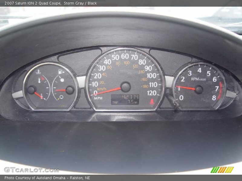 Storm Gray / Black 2007 Saturn ION 2 Quad Coupe