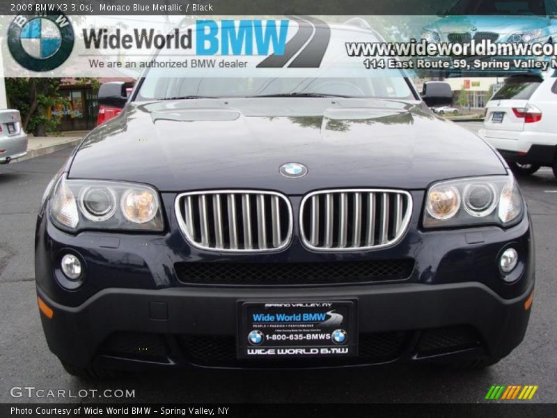 Monaco Blue Metallic / Black 2008 BMW X3 3.0si