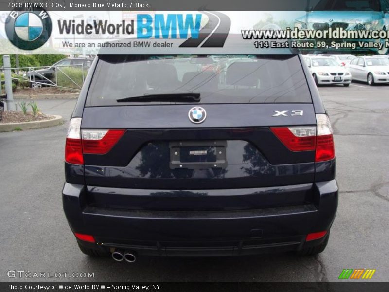 Monaco Blue Metallic / Black 2008 BMW X3 3.0si