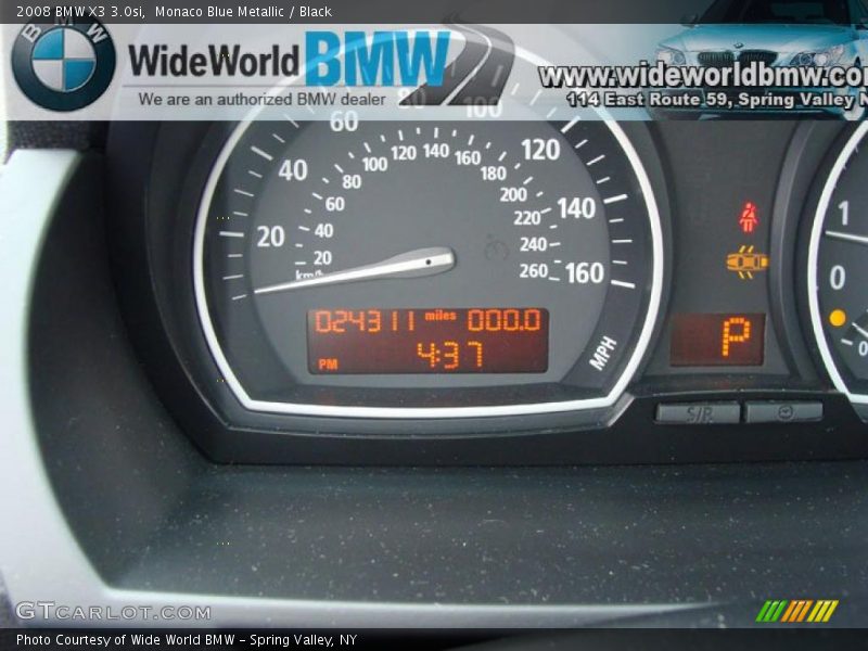 Monaco Blue Metallic / Black 2008 BMW X3 3.0si