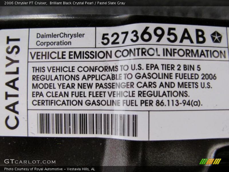 Brilliant Black Crystal Pearl / Pastel Slate Gray 2006 Chrysler PT Cruiser