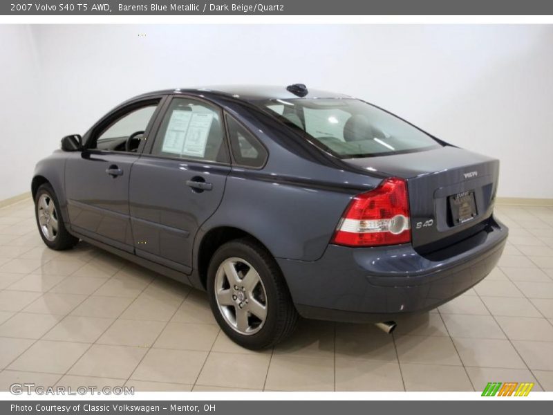 Barents Blue Metallic / Dark Beige/Quartz 2007 Volvo S40 T5 AWD